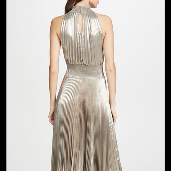 A.L.C. Renzo Pleated Halter Dress Size 8 - Picture 2 of 7